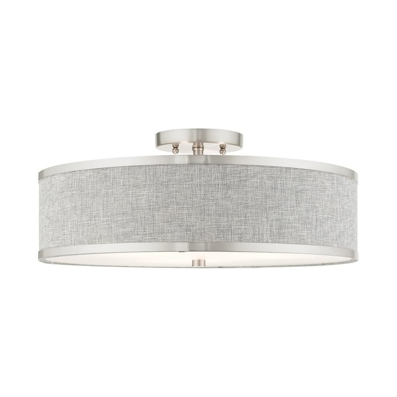 Park Ridge 3 Light Brushed Nickel Semi Flush Mount