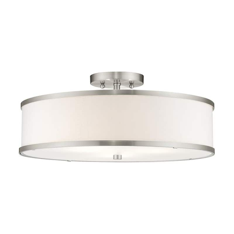 Park Ridge 3 Light Brushed Nickel Semi Flush Mount