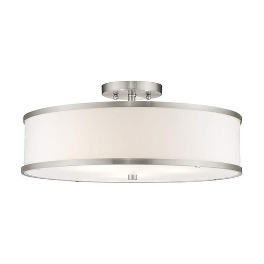 Park Ridge 3 Light Brushed Nickel Semi Flush Mount