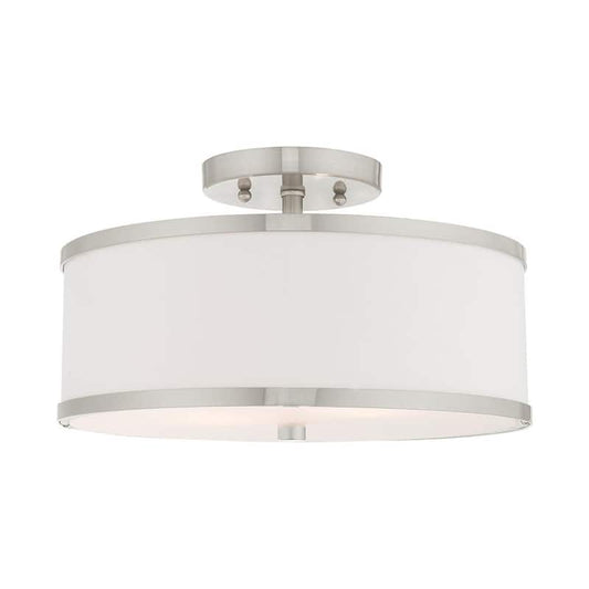 Park Ridge 13 in. 2-Light Brushed Nickel Semi-Flush Mount