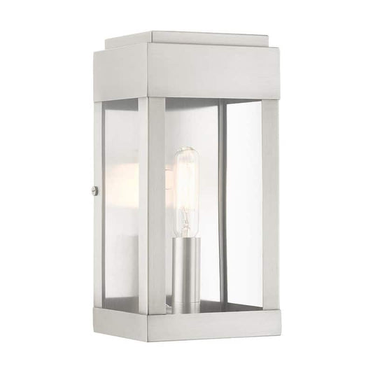 York 1 Light Brushed Nickel Outdoor ADA Wall Sconce