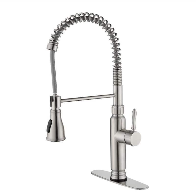 Touchless Single-Handle Pull-Out Sprayer Stainless Steel Kitchen Faucet in Brushed Nickel