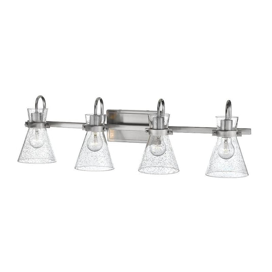 32 in. 4-Light Brushed Nickel Vanity Light