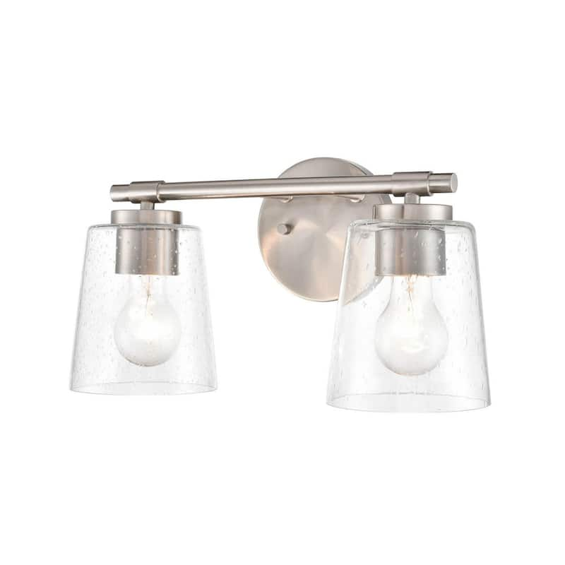 15 in. 2-Light Brushed Nickel Vanity Light