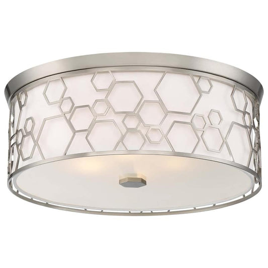 150-Watt Equivalence 17 in. Brushed Nickel Integrated LED Flush Mount