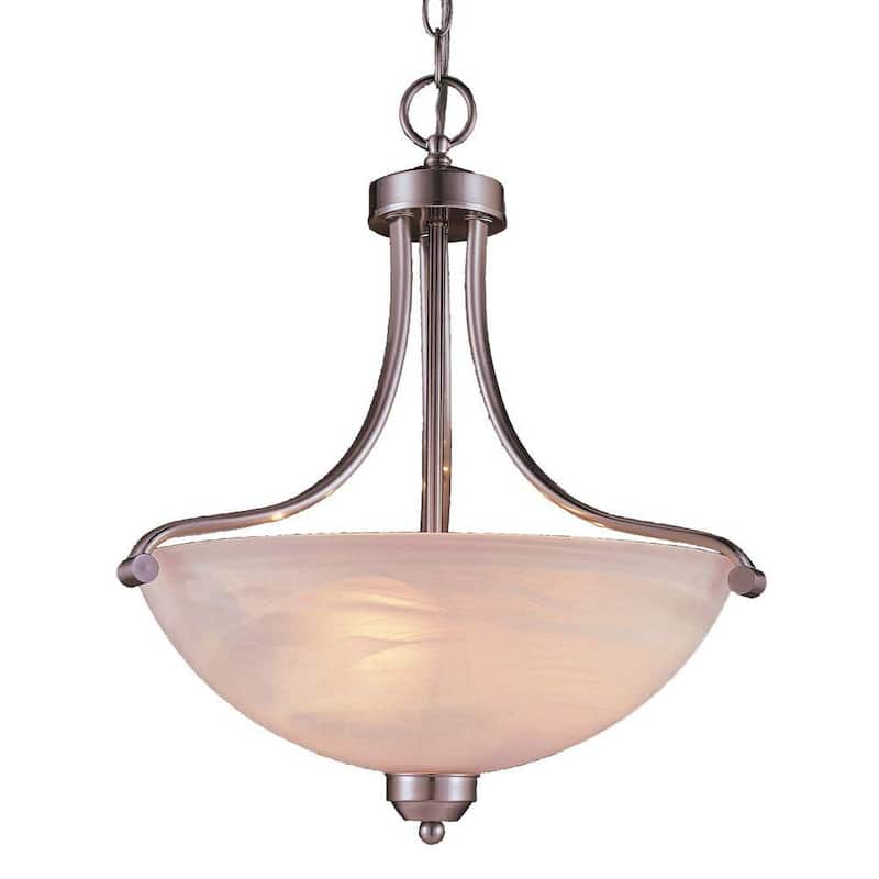 Paradox 3-Light Brushed Nickel Bowl Pendant