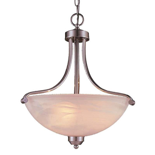 Paradox 3-Light Brushed Nickel Bowl Pendant