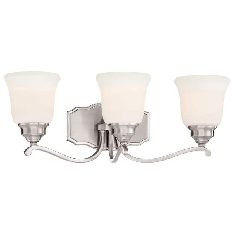 Savannah Row 3 Light Brushed Nickel Bath Light