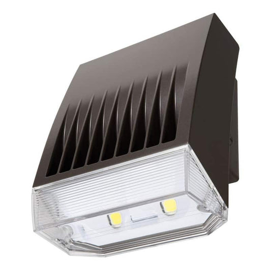 XTOR 120-Watt Equivalent Integrated LED Bronze Photocontrol Wall Pack Light, 5000K