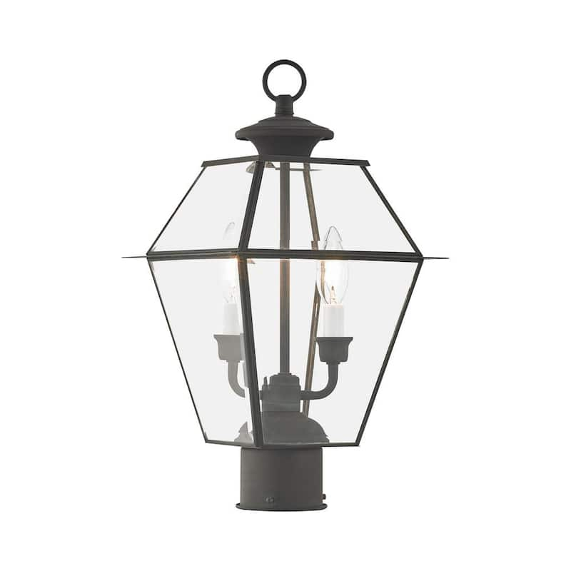 Westover 2 Light Charcoal Outdoor Post Head Lantern