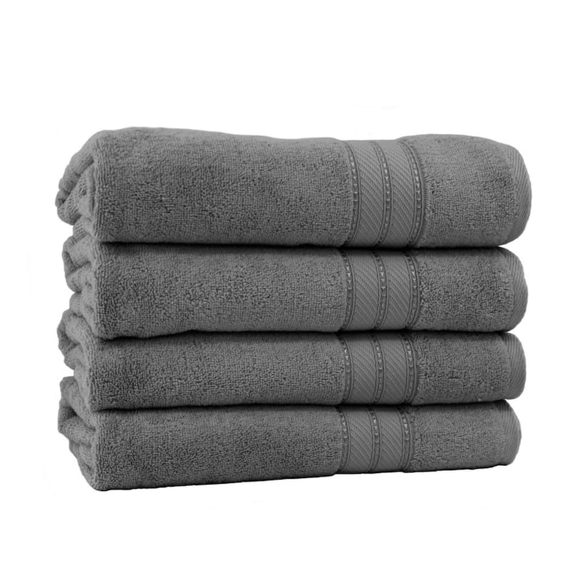 Spunloft 4-Piece Charcoal Solid Cotton Bath Towel Set