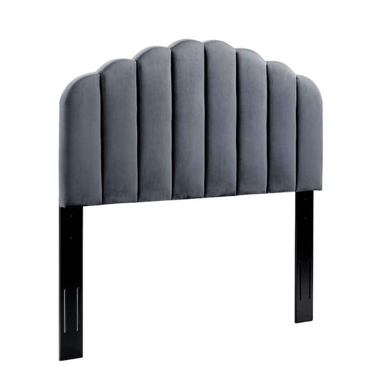 Veronique Charcoal Twin Performance Velvet Headboard