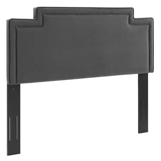 Transfix 39in Performance Velvet Twin Headboard in Charcoal