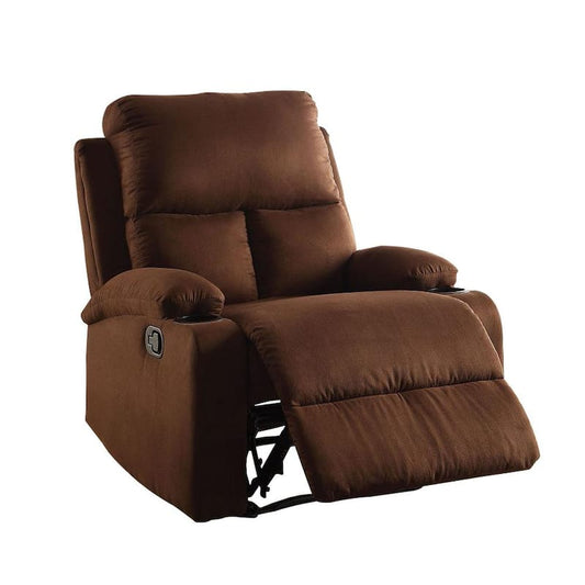 32 in. x 37 in. x 39 in. Chocolate Microfiber Recliner