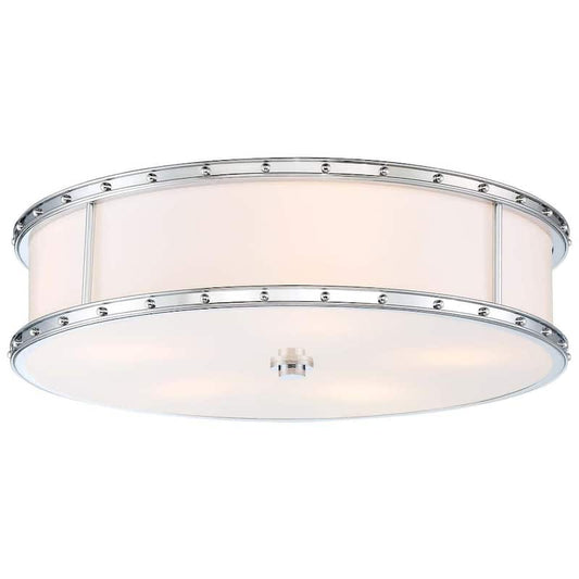 200-Watt Equivalence 20.25 in. Chrome Integrated LED Flush Mount