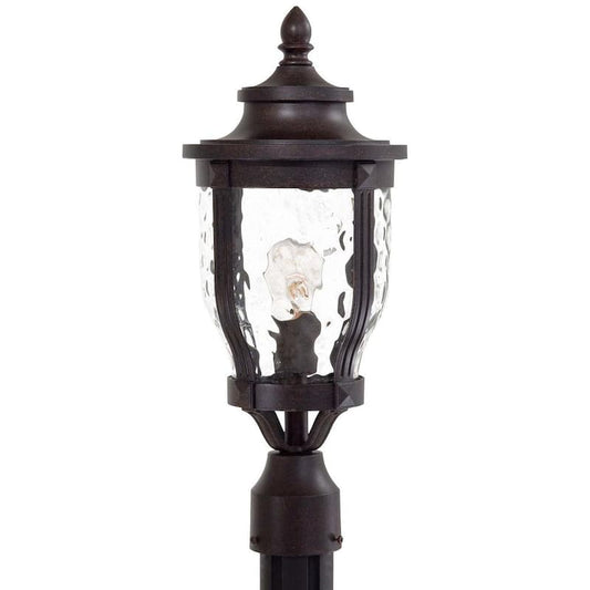 1-Light Outdoor Corona Bronze Post Lantern