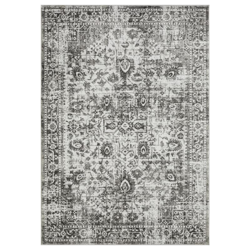 Rhane Allory Gray 7 ft. 10 in. x 9 ft. 10 in. Oriental Polypropylene Area Rug