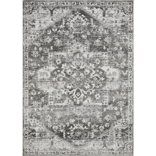 Rhane Alemern Gray 6 ft. 7 in. x 9 ft. 2 in. Oriental Polypropylene Area Rug