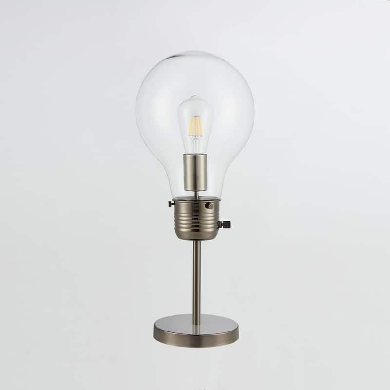 17 in. Dark Nickel Bulb-in-a-Bulb Table Lamp