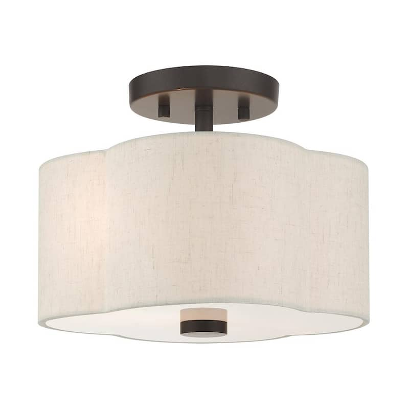 Solstice 2 Light English Bronze Semi Flush Mount