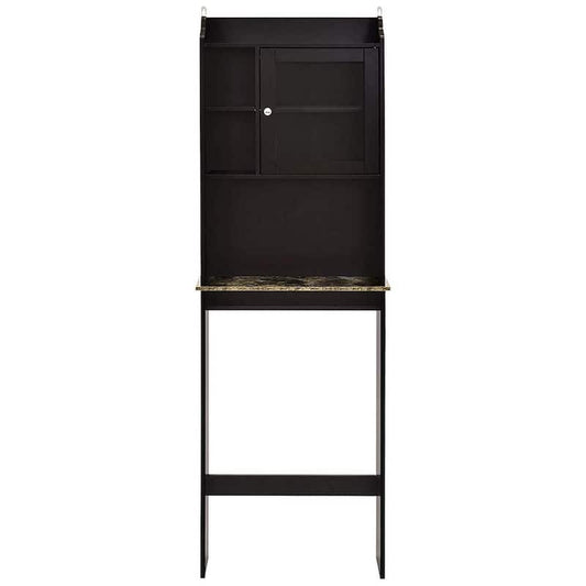 23.22 in. W x 68.1 in. H x 7.5 in. D Brown MDF Over-the-Toilet Storage in Espresso