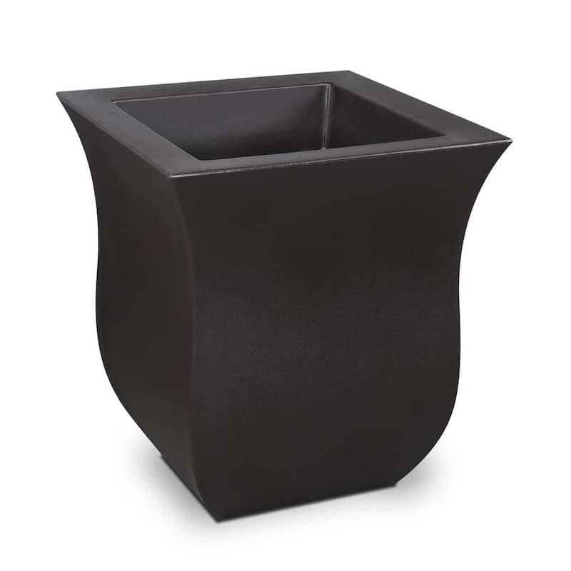 Valencia 16 in. Square Espresso Polyethylene Planter