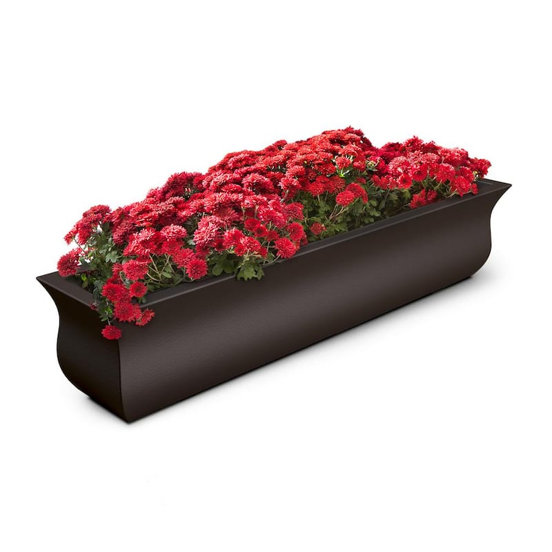 Valencia 48 in. x 10 in. Espresso Polyethylene Window Box