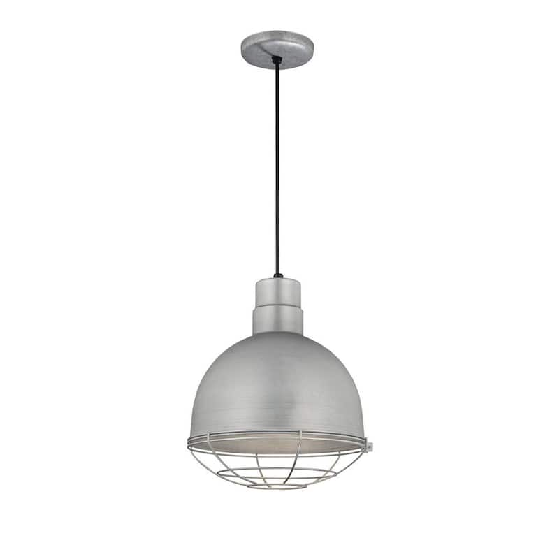 R Series 1-Light 13 in. Galvanized Pendant