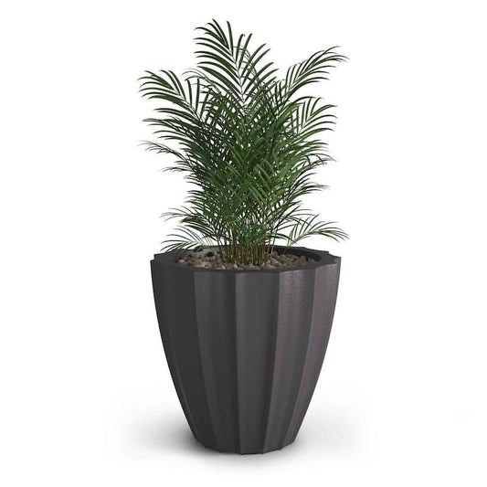 Sedona 18 in. Round Self-Watering Graphite Grey Polyethylene Planter