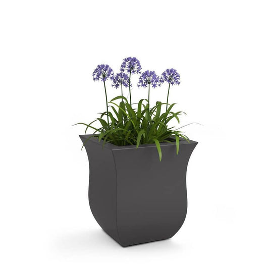 Valencia 16 in. Square Graphite Grey Polyethylene Planter