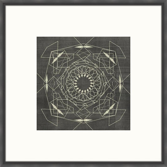 28 in. x 28 in. Geometric Tile VFramed Giclee Print Wall Art