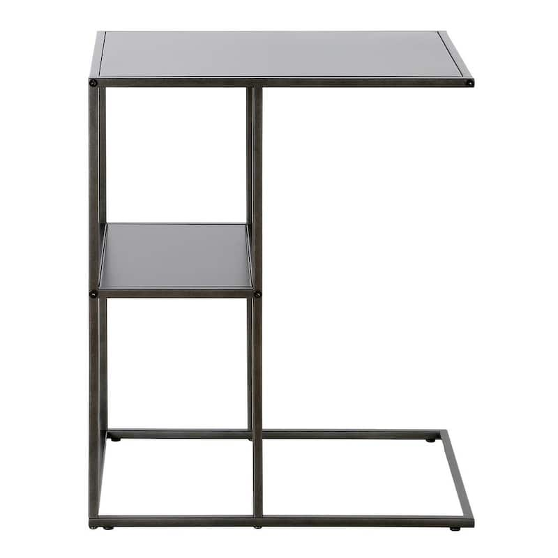 Winthrop 20 in. Gunmetal Gray Rectangular Side Table