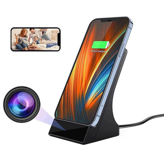 Wired 1080P Wi-Fi Hidden Security Camera with Night Vision and Wireless Charger