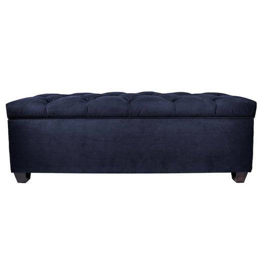 Sean Obsession Indigo Diamond Tufted Large Storage Bench