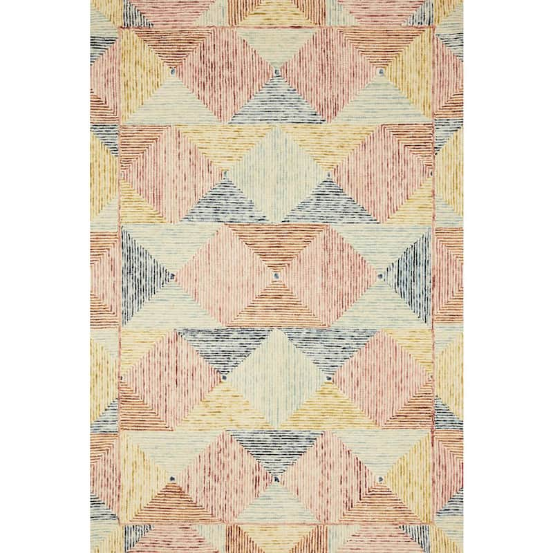 Spectrum Ivory/Multi 8 ft. 6 in. x 12 ft. Contemporary Wool Pile Area Rug