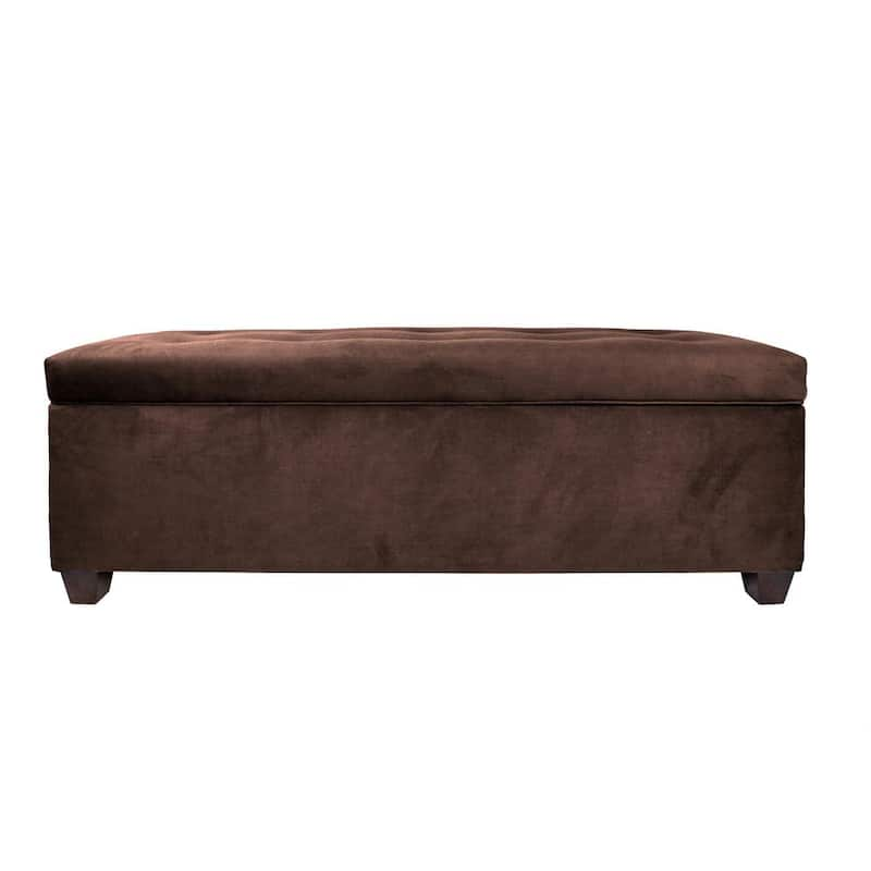 Sean Obsession Java 10-Button Tufted Upholstered Large Storage Bench