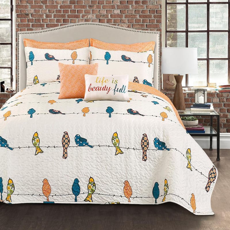 Rowley Birds Quilt Multi 7Pc Set King