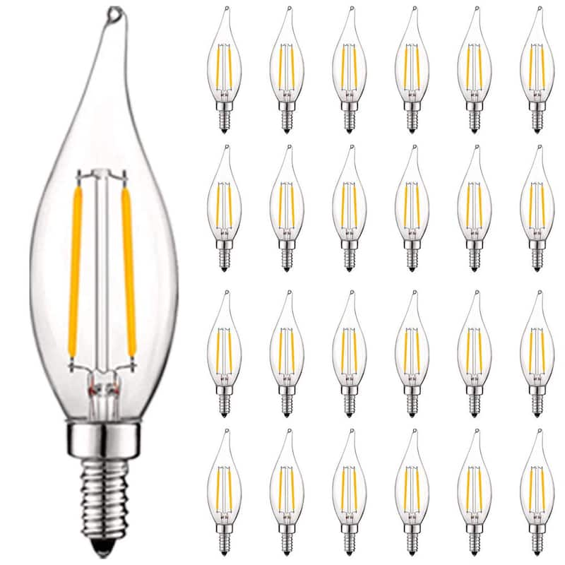 40-Watt Equivalent CA11 Dimmable Edison LED Light Bulbs UL Listed 2700K Warm White (24-Pack)