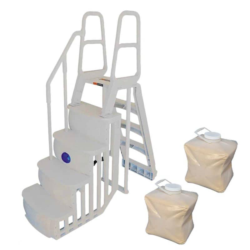 Step and Ladder System Plus 2 Sand Weights for Above Ground Pool