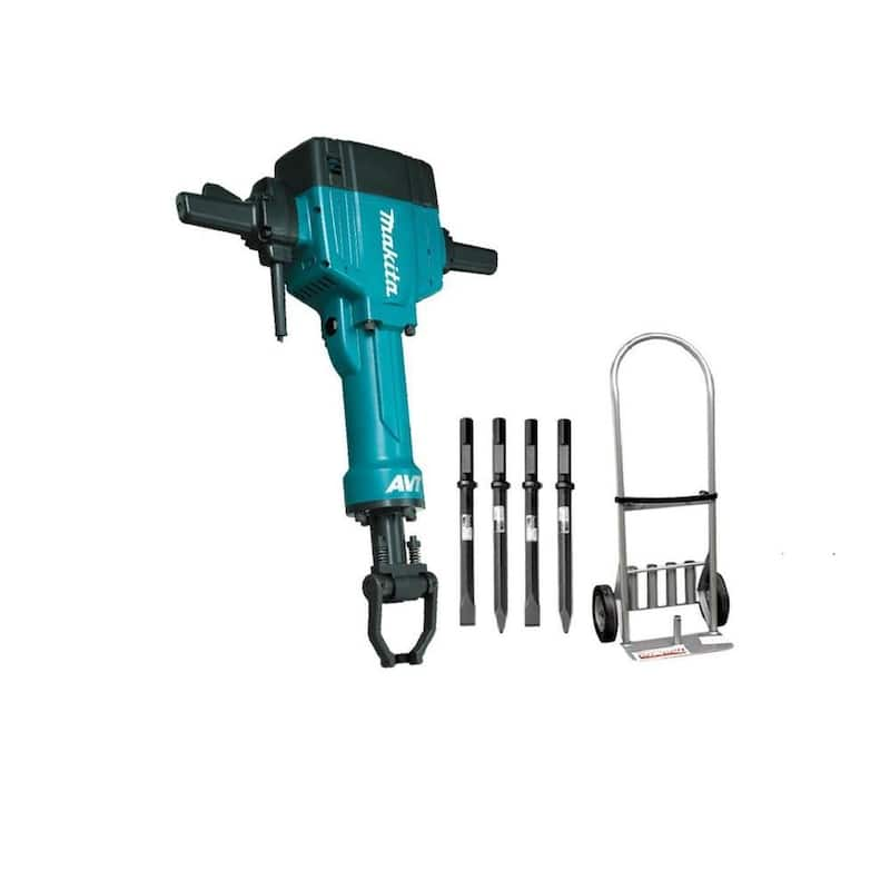 15 Amp 1-1/8 in. Hex Corded 70 lb. AVT Breaker Hammer with Anti-Vibration Technology, Cart and (4) Bits