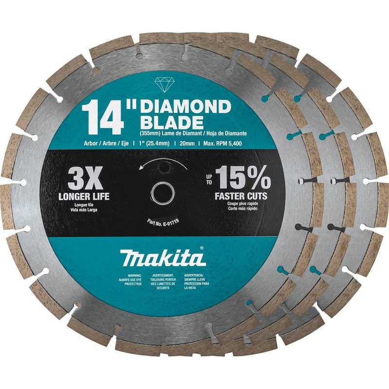 14 in. Segmented Rim Diamond Blade for General Purpose (3-Pack)