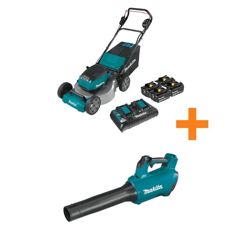 18V X2(36V) LXT Lithium-Ion Cordless 21 in. Walk Behind Lawn Mower Kit w/4 Batteries 5.0Ah w/Bonus 18V Blower, Tool Only