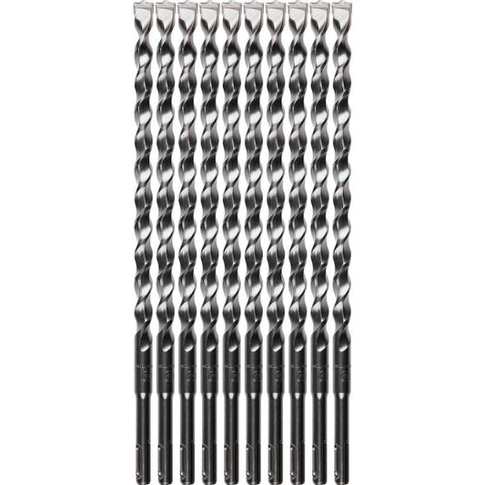 1/2 in. x 12 in. 2-Cutter Carbide SDS-Plus Drill Bit Set (10-Piece)