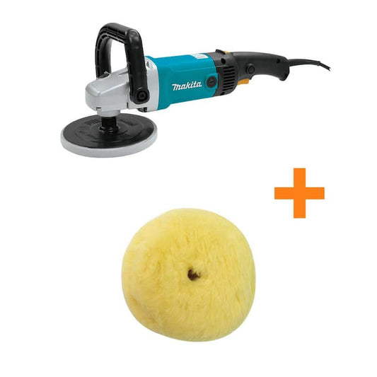 10 Amp 7 in. Corded Variable Speed Hook and Loop Sander/Polisher with bonus Hook and Loop Polishing and Waxing Bonnet