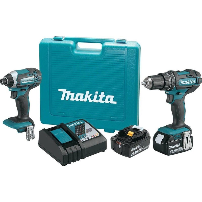 18V LXT Lithium-Ion Cordless Combo Kit (2-Piece) Hammer Drill/Impact Driver w/ (2) Batteries (4.0Ah), Charger, Case