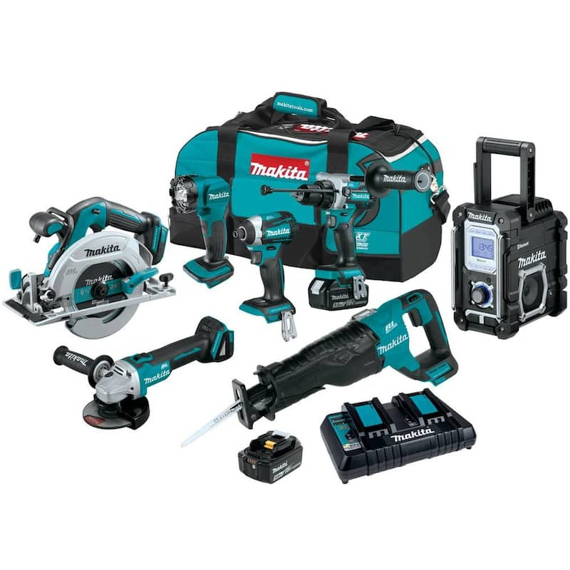 18V 5.0Ah LXT Brushless 7-Piece Kit(Hammer Driver-Drill, Impact Driver, ReciproSaw, Circ Saw, Grinder, Radio, Light)