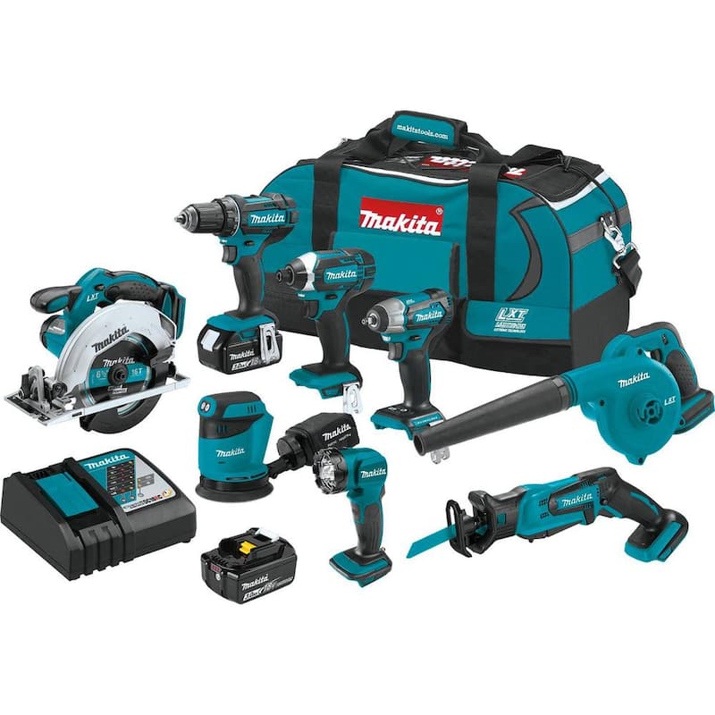 18V LXT Lithium-Ion 8-Piece Kit Drill/ Impact Drvr/ Circ Saw/ Recip Saw/ Sander/ Impact Wrench/ Blower/ Light 3. 0Ah