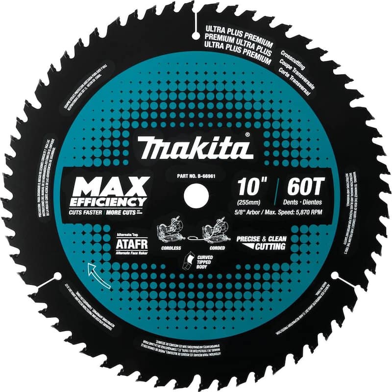 10 in. 60T Carbide-Tipped Max Efficiency Miter Saw Blade