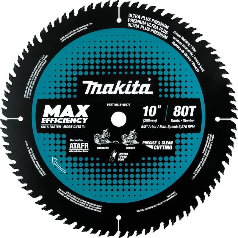 10 in. 80T Carbide-Tipped Max Efficiency Miter Saw Blade