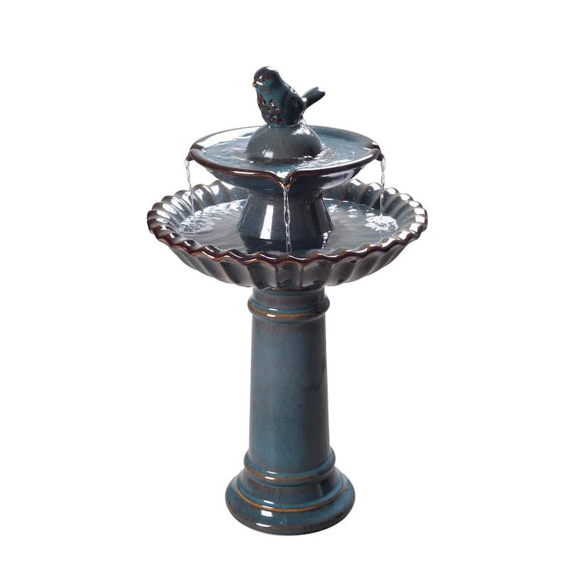 Vienna Ceramic Tiered Fountain Birdbath